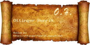 Ottinger Henrik névjegykártya